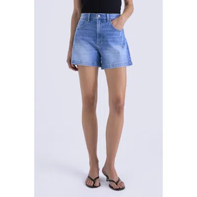 Pistola Aoki High Waist Denim Shorts In Blue