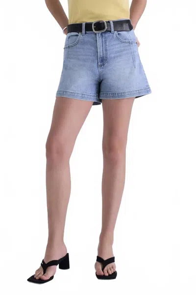 Pistola Aoki High Waist Shorts In Terrace In Blue