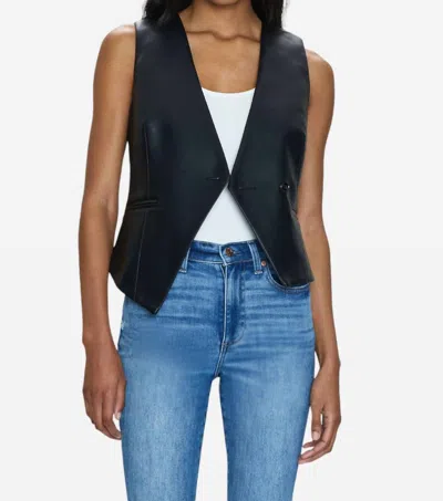 Pistola Arabella Leather Vest In Slate Black