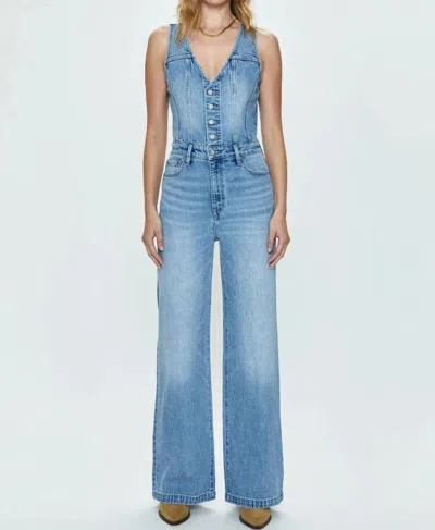 Pistola Aria Denim Jumpsuit In Essence In Blue