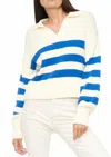 Pistola Arlo Polo Sweater In Ivory Sea Stripe In Multi