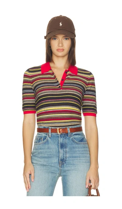Pistola Ashlee Short Sleeve Polo Sweater In Multi