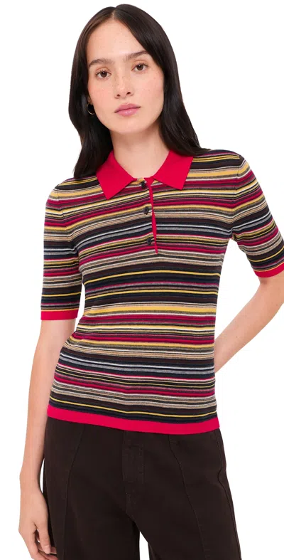 Pistola Ashlee Short Sleeve Polo Sweater Negroni Stripe