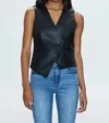 Pistola Arabella Faux Leather Vest In Black