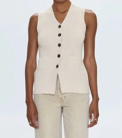Pistola Audra Vest Cardigan In Soft Dove In Neutral