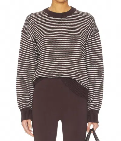 Pistola Aura Long Sleeve Jersey Sweater In Mocha In Brown