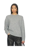 Pistola Aura Relaxed Crew Neck Sweater In Charcoal Diamonte In Gray