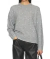 Pistola Aura Relaxed Crew Neck Sweater In Charcoal Diamonte In Gray