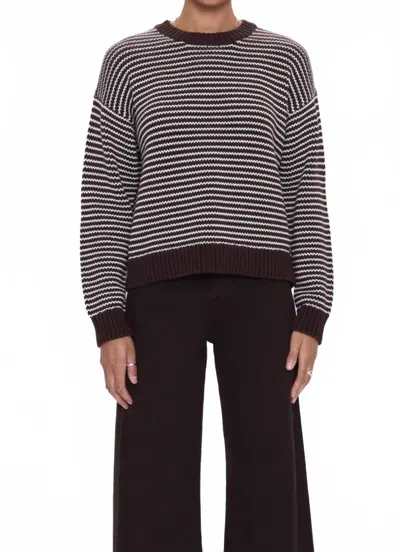 Pistola Aura Relaxed Crew Neck Sweater In Mocha In Black