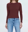 Pistola Bailey Long Sleeve Crew Neck Top In Terra In Red