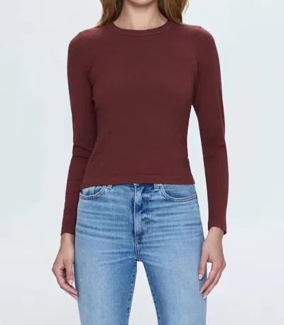Pistola Bailey Long Sleeve Crew Neck Top In Terra In Red