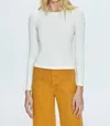 Pistola Bailey Long Sleeve Crewneck Tee In Ivory In White