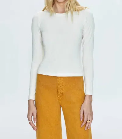 Pistola Bailey Long Sleeve Crewneck Tee In Ivory In White