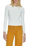 Pistola Bailey Long Sleeve Crewneck Tee In Ivory In White