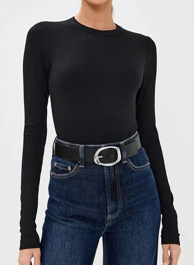 Pistola Bailey Long Sleeve Top In Noir In Black