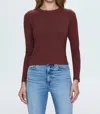 Pistola Bailey Long Sleeve Crew Neck Top In Terra In Red