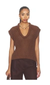Pistola Beck Slouchy Open Knit Sweater Java In Brown