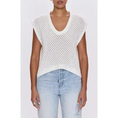 Pistola Beck Open Stitch Short Sleeve Sweater In White