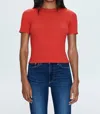 Pistola Bella Rib Crewneck T-shirt In Red