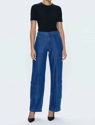 Pistola Benton Wide Leg Cargo Jeans In Bryant In Blue