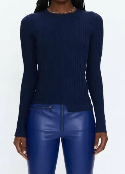 Pistola Betty Asymmetric Sweater Top In Navy In Blue