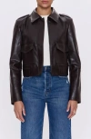 Pistola Bex Faux Leather Crop Jacket In Brown