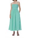 Pistola Bianca Shirred Bodice Dress In Green