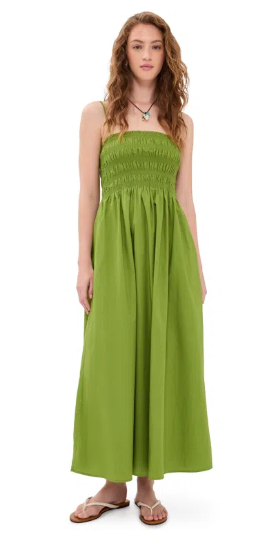 Pistola Bianca Shirred Bodice Dress Summer Green