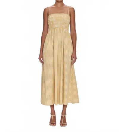 PISTOLA BIANCA SMOCKED BODICE DRESS IN BEACH SAND STRIPE