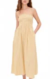 Pistola Bianca Smocked Bodice Dress In Beach Sand Stripe In Yellow