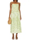 Pistola Bianca Smocked Bodice Dress In Safari Lime In Green
