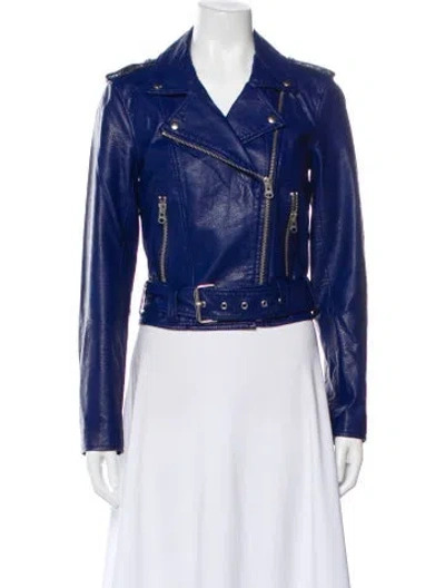 Pre-owned Pistola Biker Jacket In Blue