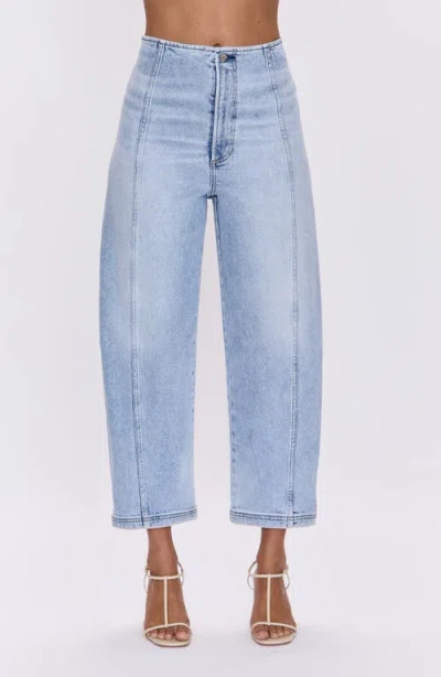 Pistola Blair Bandless High Waist Crop Barrel Jeans In Blue
