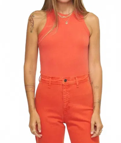 Pistola Blake Crewneck Bodysuit In Blood Orange