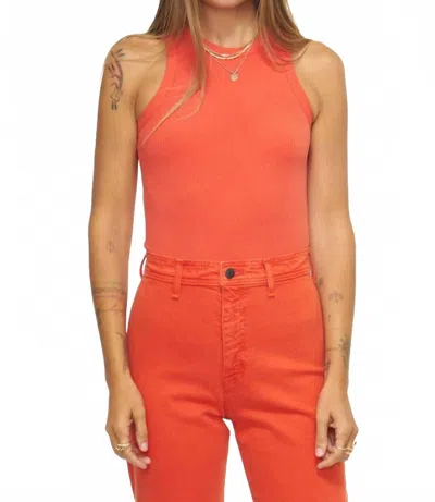 Pistola Blake Crewneck Bodysuit In Flamingo In Orange