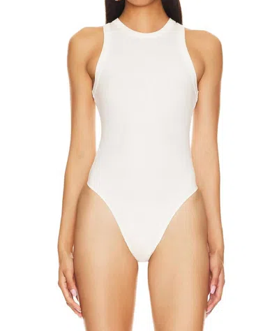 Pistola Blake Round Neck Sleeveless Bodysuit In Le Blanc In White
