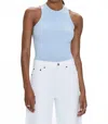 Pistola Blake Sleeveless Crew Neck Thong Bodysuit In Celestial Blue In Blue