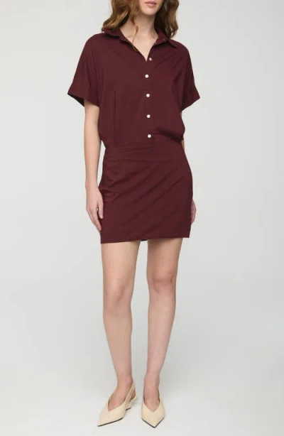 Pistola Blythe Stretch Cotton Mini Shirtdress In Brown