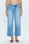 Pistola Bobbie Raw Hem Ankle Wide Leg Jeans In Multi