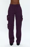 Pistola Bobbie Mid Rise Loose Straight Leg Cargo Pant In Washed Aubergine In Multi