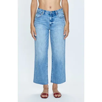 Pistola Bobbie Raw Hem Ankle Wide Leg Jeans In Facade