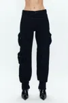 Pistola Bobbie Utility Ankle Cargo Jeans In Abyss In Black