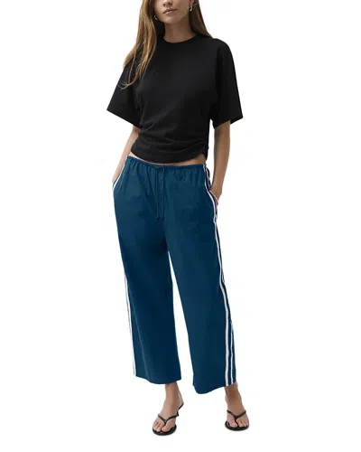 Pistola Bodie Cotton Side Stripe Pants In Blue