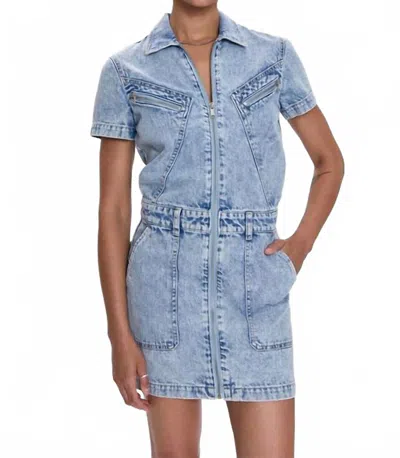 Pistola Brix Aviator Mini Dress In Meridien In Blue