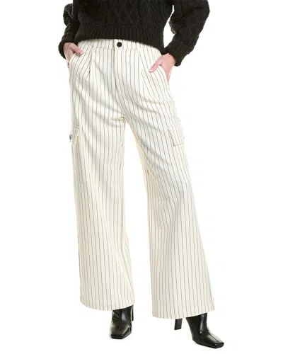 Pistola Brynn High-rise Le Blanc Pinstripe Relaxed Cargo Pant In White