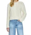 Pistola Cable Crew Sweater In Ivory In Multi