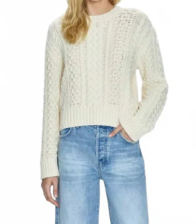Pistola Cable Crew Sweater In Ivory In Multi
