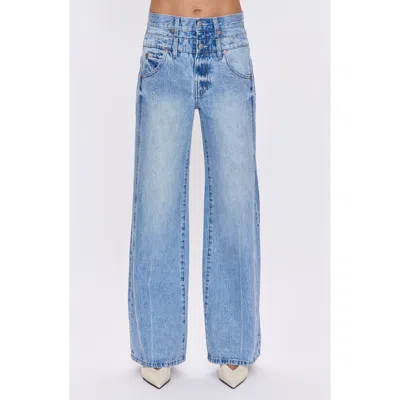 Pistola Caleb High Rise Stacked Waist Jeans In Era In Blue