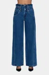 Pistola Caleb High Rise Stacked Waist Jeans In Reflection In Blue