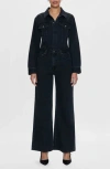 Pistola Cannon Long Sleeve Wide Leg Denim Jumpsuit